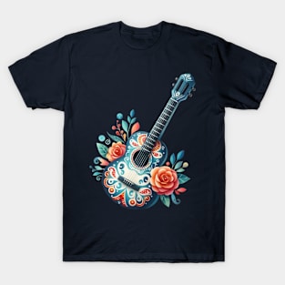 FLORAL Mexican GUITAR T-Shirt